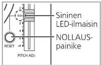 TECHNICS SL1200GR - Paina [RESET]-painiketta sytyttaaksesi pitch-saadön sinisen LED-lampun. - 1