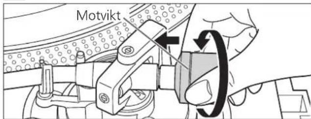 TECHNICS SL1200GR - Fäst motvikten på tonarmens bakre ända. - 1