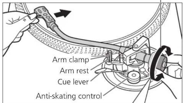 TECHNICS SL1200GR - Free the tone arm from the arm rest and adjust horizontal balance by turning the balance weight. - 2