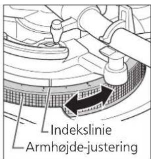 TECHNICS SL1200GR - Juster højden med armhøjde-justeringen. - 1