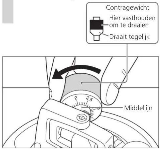 TECHNICS SL1200GR - Draai aan het contragewicht om de juiste naalddruk voor het element in te stellen. - 1