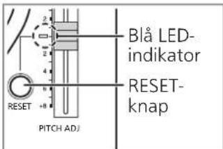 TECHNICS SL1200GR - Tryk på [RESET] for at taende den blå LED-lampe for hastighedskontrol. - 1