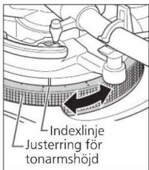 TECHNICS SL1200GR - Justera höjden med justerringen für tonarmshöjd. - 1