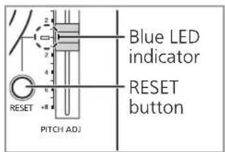 TECHNICS SL1200GR - Press [RESET] to light the pitch control blue LED lamp. - 1