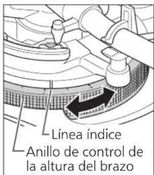TECHNICS SL1200GR - Ajuste la.altura con el anillo de control de la.altura del brazo. - 1