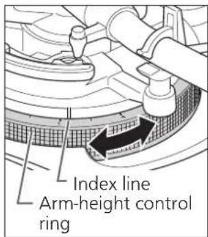 TECHNICS SL1200GR - Adjust the height with the arm-height control ring. - 1