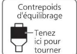 TECHNICS SL1200GR - Libérez le bras de lecture du support de bras et réglez l'équilibre horizontal en tournant le contrepoids d'équilibrage. - 1