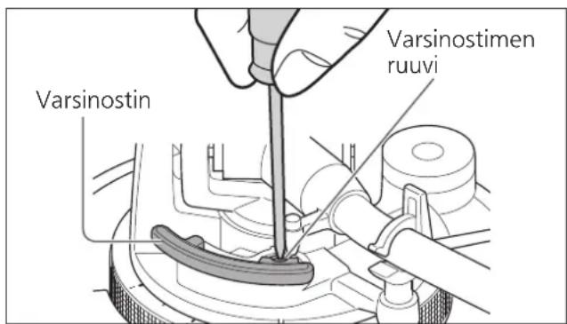 TECHNICS SL1200GR - Aseta äänivarsi takaisin varrenkannattimeen ja asenna sevarren kiinnittimeen. Kaannä saatöruuvia. - 1
