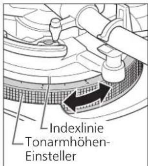TECHNICS SL1200GR - Stellen Sie die Höhe mit dem Tonarmhohen-Einsteller ein. - 1