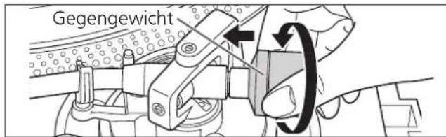 TECHNICS SL1200GR - Bringen Sie das Gegengewicht am hinteren Ende des Tonarms an. - 1