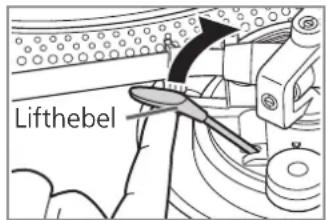 TECHNICS SL1200GR - Bringen Sie den Lifthebel in seine obere Stellung und haben Sie den Tonarm auf der Schallplatte auf. - 1