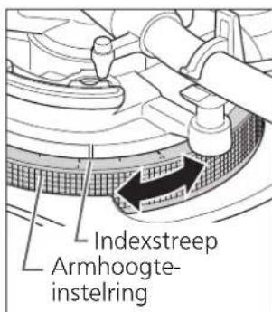 TECHNICS SL1200GR - Stel de hoogte af met de armhoogte-instelring. - 1