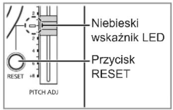 TECHNICS SL1200GR - Nacisnac [RESET],aby podswietlic niebieska kontrlke LED sterowania wysokość dzwieku. - 1