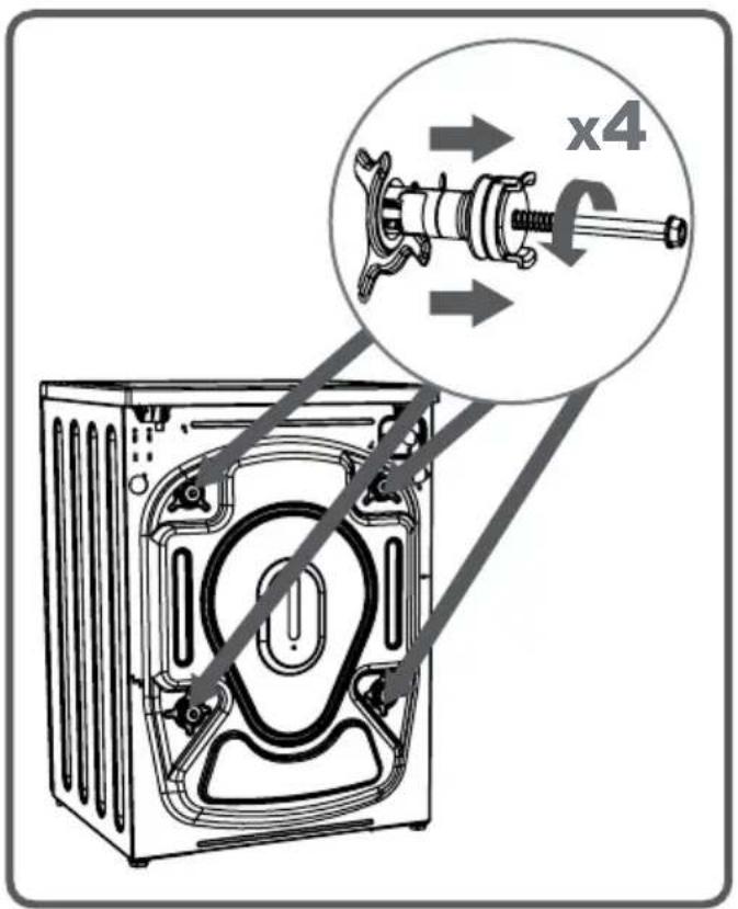 Orima ORM1281 - CHAPITRE -3 : INSTALLATION DE VOTRE LAVE-LINGE (RETRAIT DES VIS DE BRIDAGE TRANSPORT) - 1