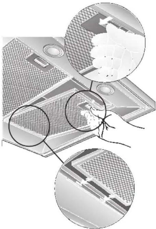 BOSCH DKE985S - Desmontar y montar los filtros antigrasa metálicos: - 1