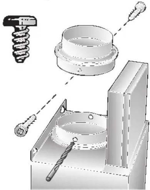 BOSCH DKE985S - Connecting a  120 mm exhaust-air pipe: - 1