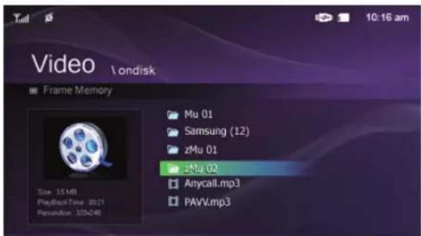SAMSUNG SPF72V - List Menu - 1