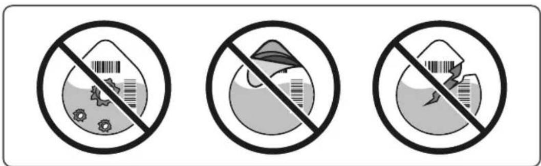 Three circular symbols with prohibition signs in Chinese, depicting food security and waste management restrictions.