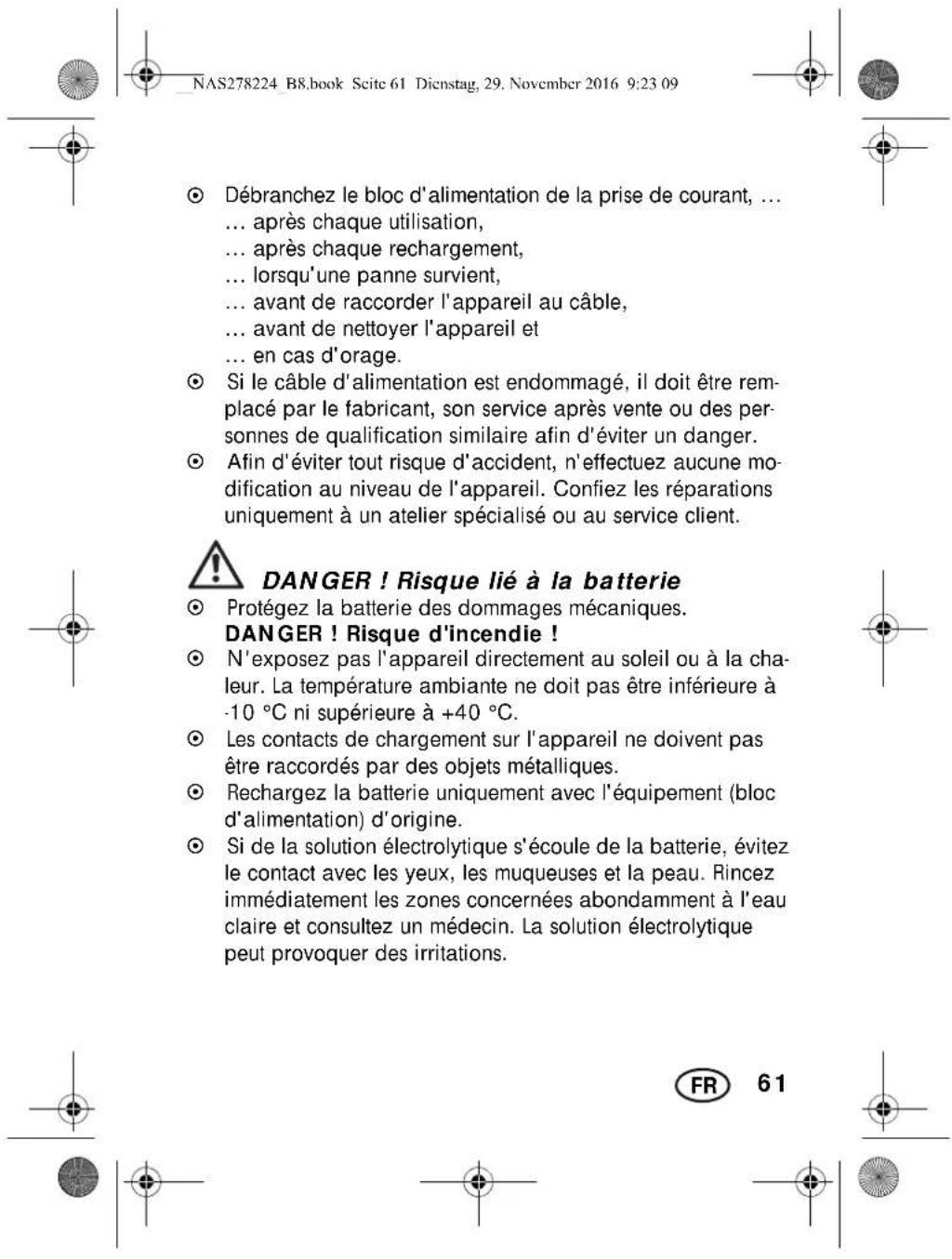 SILVERCREST SRR 3.7 A1 - DANGER! Risque d'électrocution - 6