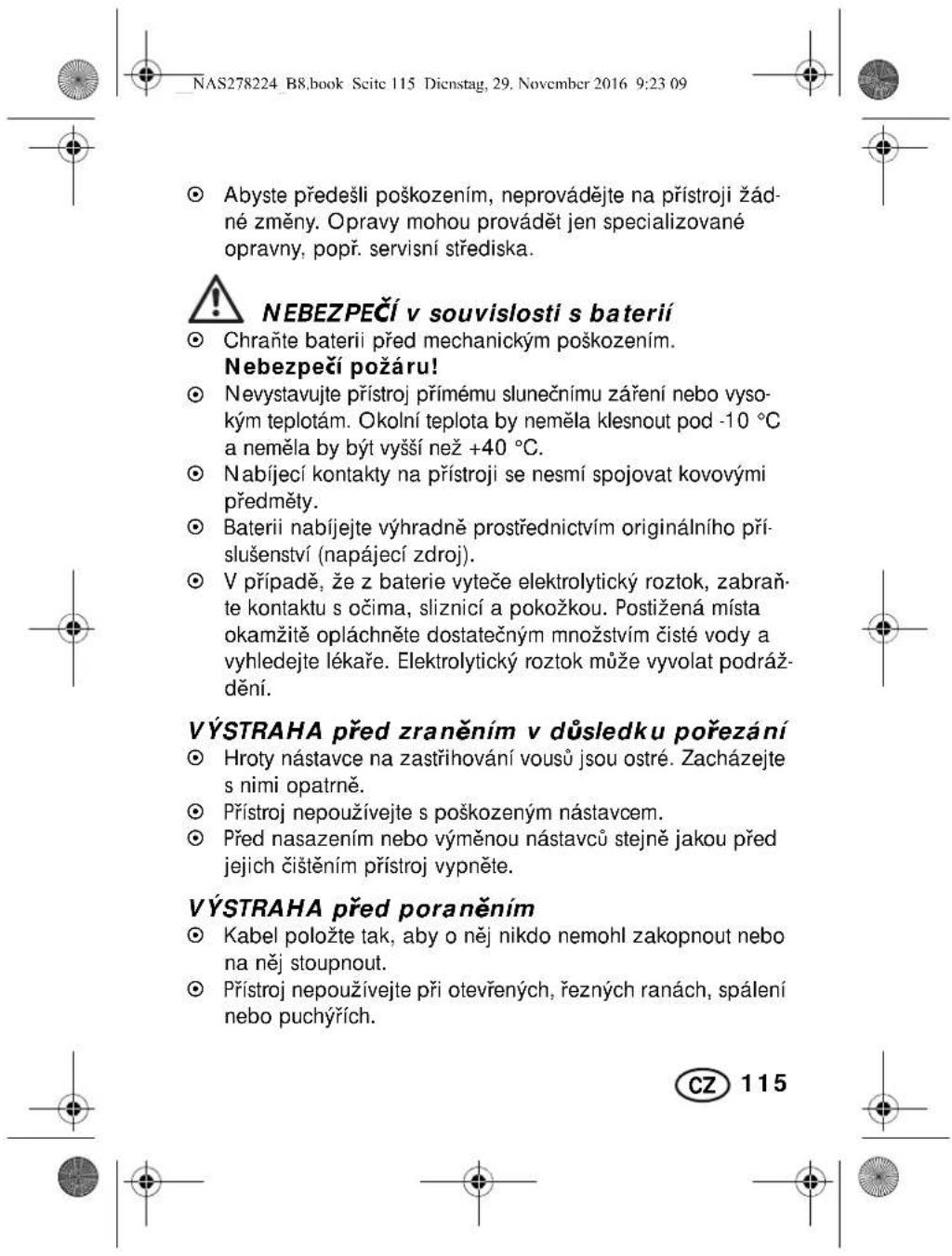 SILVERCREST SRR 3.7 A1 - NEBEZPECI urazu elektrickym proudem - 6