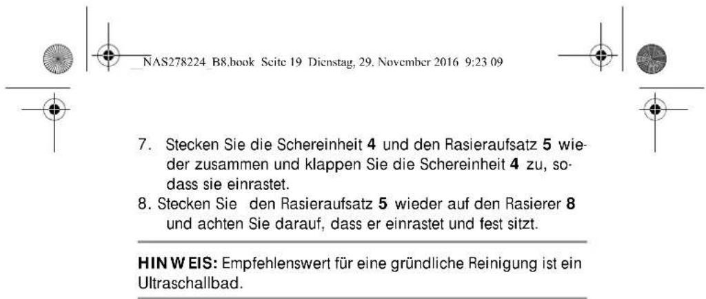 SILVERCREST SRR 3.7 A1 - Schereinheit gründlich reinigen - 4