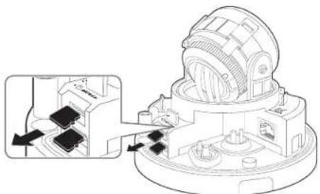 Hanwha XND6010 - Retrait d'une carte mémoire Micro SD - 1
