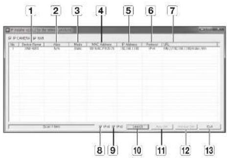 Hanwha XND6010 - BOUTONS UTILISÉS SOUS IP INSTALLER - 1