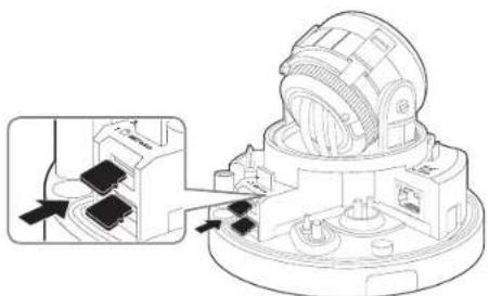 Hanwha XND6010 - Insertion d'une carte mémoire Micro SD - 1