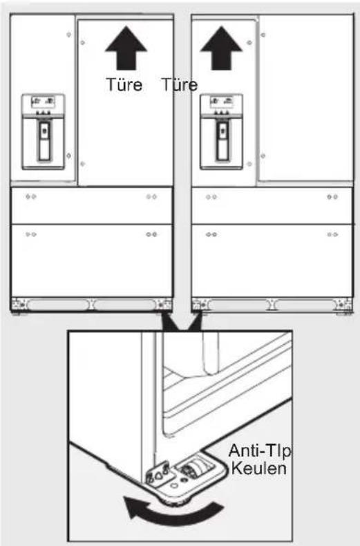 ELECTROLUX LLT9VB52U - Ausrichtung des Innenraums und Ausrichtung der Turen (falls notwendig) - 1