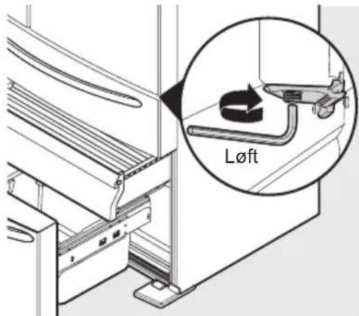 ELECTROLUX LLT9VB52U - Nivaregulering av skapet og justering av dør (etter behov) - 2