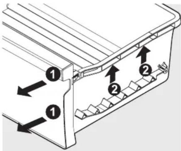 ELECTROLUX LLT9VB52U - Per rimuovere il cassetto Tastelock per la pulizia: - 1