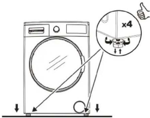 ESSENTIELB ELS 861 - Installation du lave-linge et réglage des pieds - 1