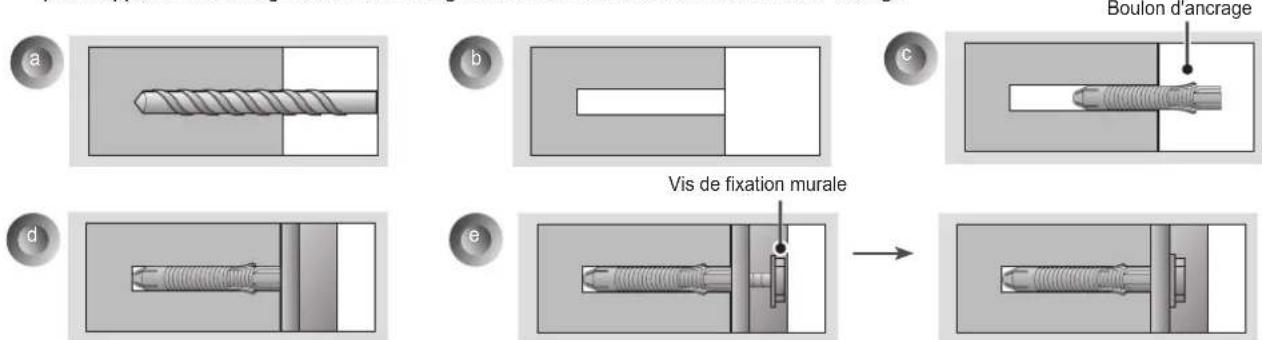a b c d e Boulon d'ancrage Vis de fixation murale
