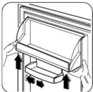 ZANUSSI ZUA14020SA - Positionnement des balconnets de la porte - 1