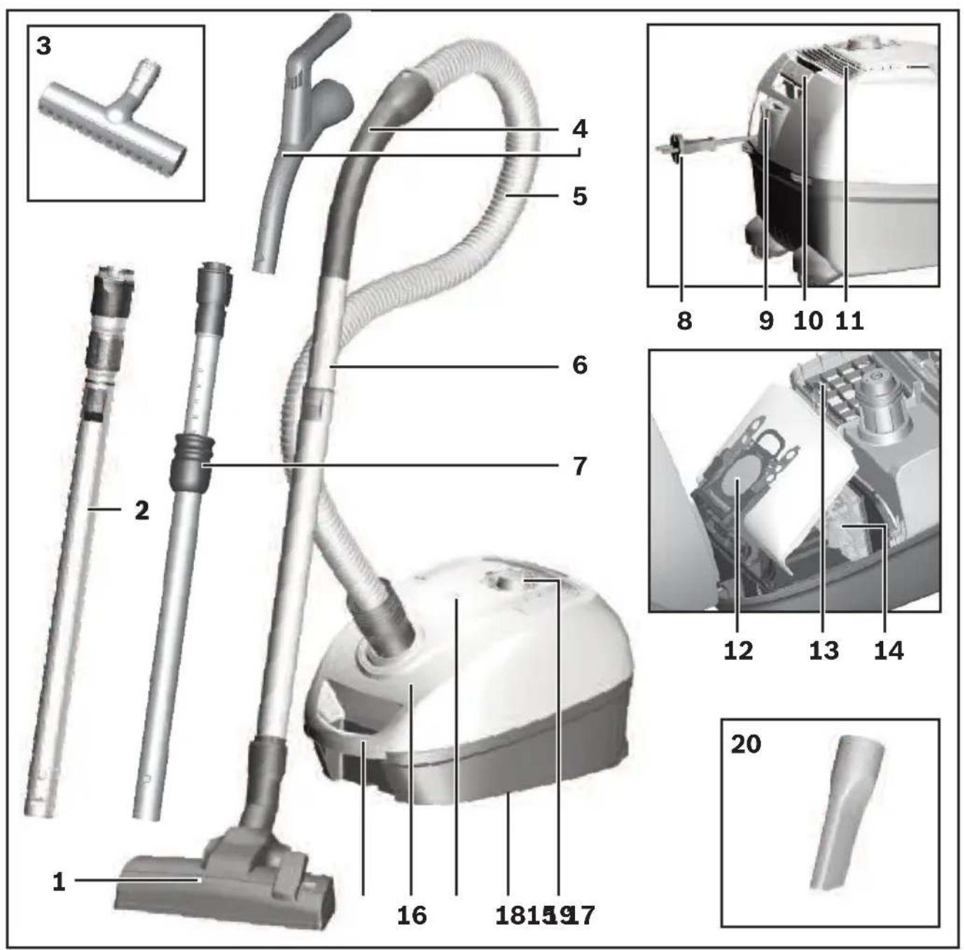 SIEMENS VSP3SIL66M - Bagged vacuum cleaner - 1