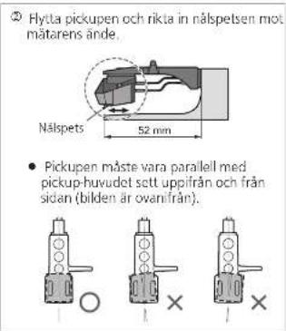 TECHNICS SL1000R - Justera overhanget. - 2