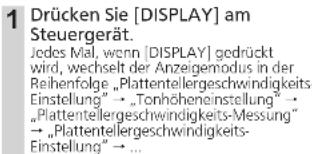 TECHNICS SL1000R - Umschalten des Anzeigemodus - 1