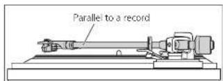 TECHNICS SL1000R - After arm height adjustment is finished, lock the tone arm by turning the arm lock knob. - 2