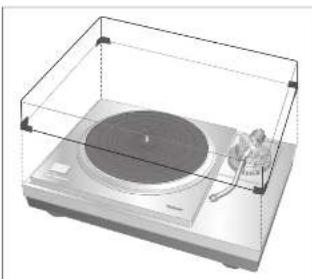 TECHNICS SL1000R - Hold stovdakslet pa begge sider og saet det pa plads ved at tilpasse de fire hjørner med de fire hjørner pa enheden. - 1