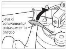 TECHNICS SL1000R - Alzare la leva di sollevamento/ abbassamento braccio e spostare il braccio sopra il disco. - 1