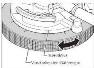 TECHNICS SL1000R - Säada korkeuttva variskorkeeden saatörenkaalla. - 1