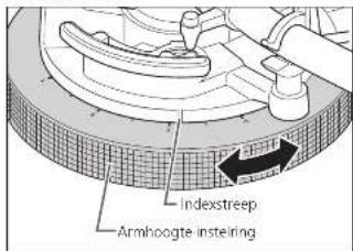 TECHNICS SL1000R - Stel de hoogte af met de armhoogte-insteling. - 1