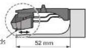 TECHNICS SL1000R - Juster pickup'ens overhaeng. Brug den medfalgende overhaengsskablon. - 1