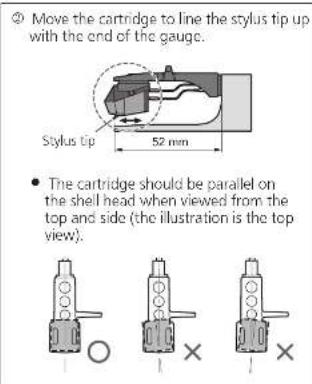TECHNICS SL1000R - Adjust the overhang. Use the included overhang - 3