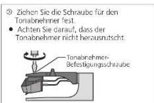 TECHNICS SL1000R - Bringen Sie einen Tonabnehmer (käufiglich erworbEN) provisorisch an. - 1