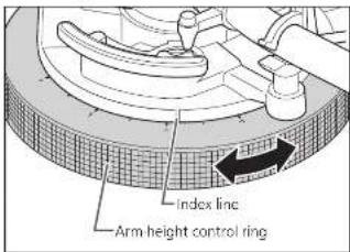 TECHNICS SL1000R - Adjust the height with the arm-height control ring. - 1