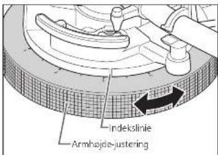TECHNICS SL1000R - Juster hojden med armhojde-justeringen. - 1