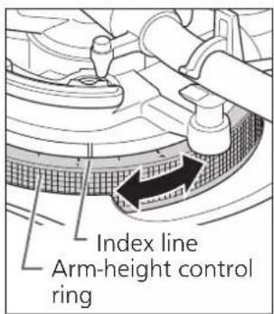 TECHNICS SL1210GR - Adjust the height with the arm-height control ring. - 1
