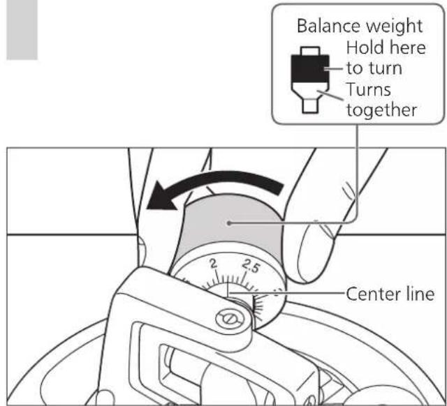 TECHNICS SL1210GR - Turn the balance weight to adjust to the appropriate stylus pressure for the cartridge. - 1