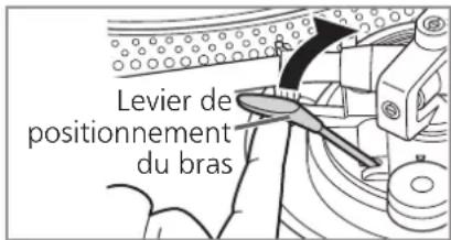 TECHNICS SL1210GR - Soulever le levier de positionnement du bras et déplacer le bras au-dessus de la surface du disque. - 1